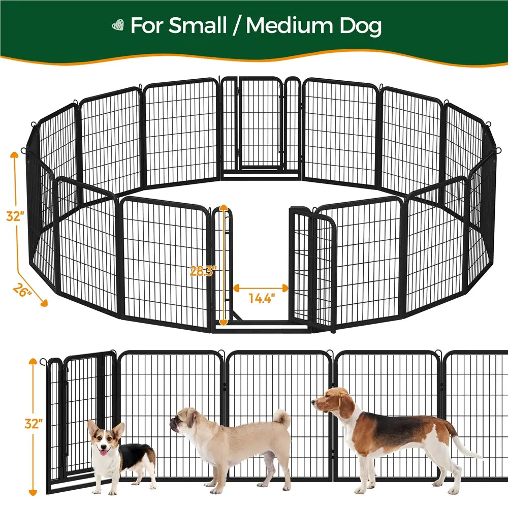 [Heavy Duty] Dog Playpen6/8/12/16 Panels Metal Pet Playpen