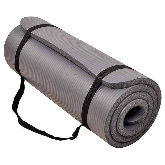 1" Extra Thick Exercise  Yoga Mat with Carrying Strap