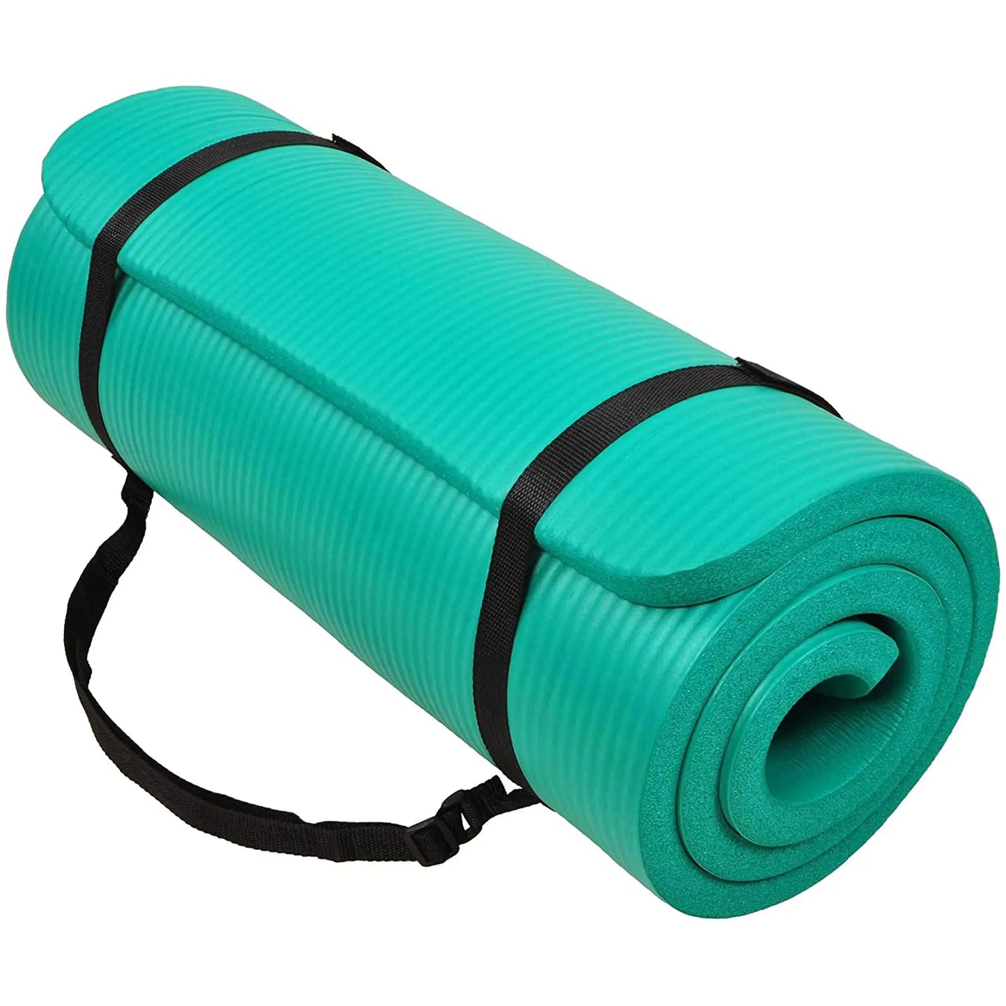 1" Extra Thick Exercise  Yoga Mat with Carrying Strap