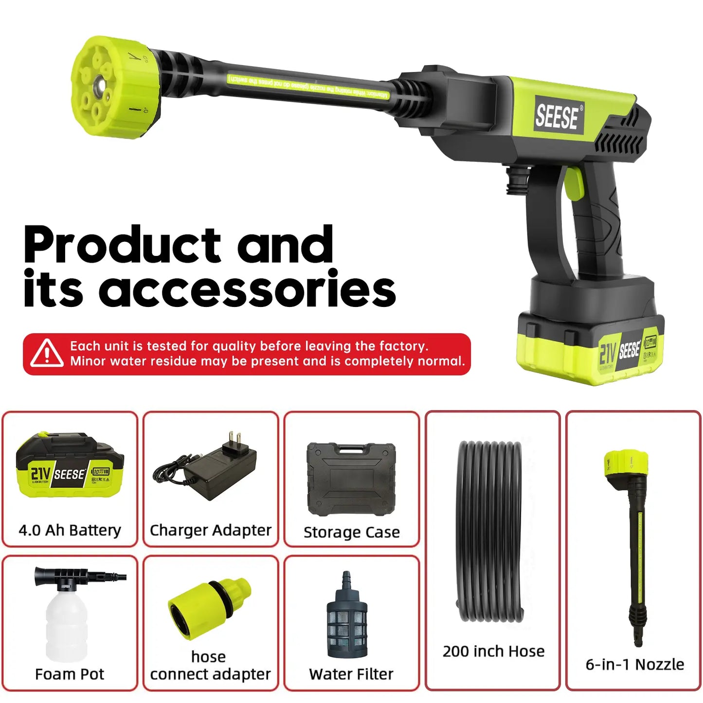 Cordless High-Pressure Washer and Single-Port Charging Dock—Portable, bottle-fed cleaning equipment suitable for car washing, home cleaning, and garden watering.