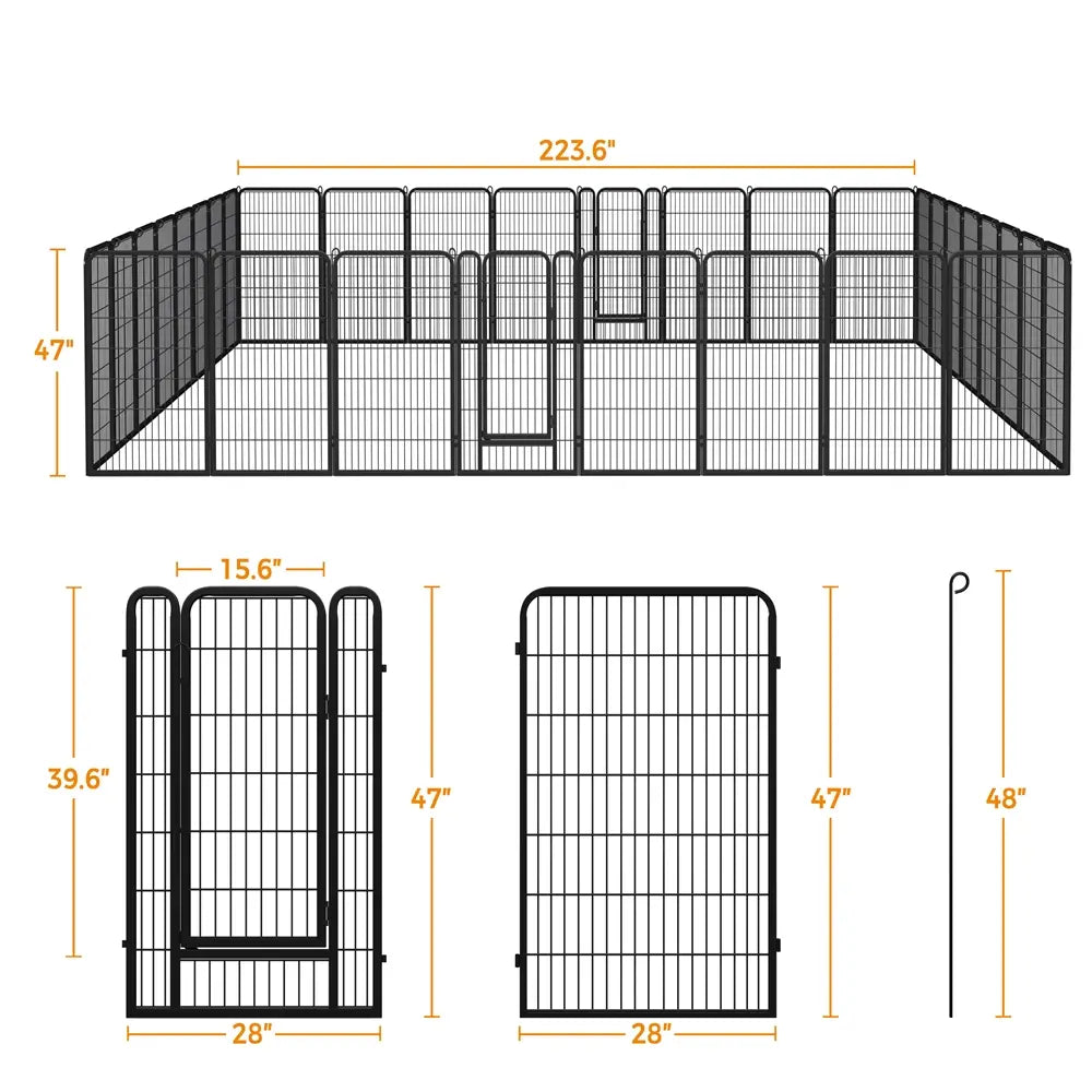 [Heavy Duty] Dog Playpen6/8/12/16 Panels Metal Pet Playpen