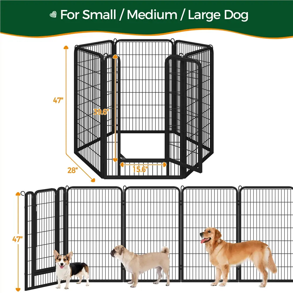 [Heavy Duty] Dog Playpen6/8/12/16 Panels Metal Pet Playpen