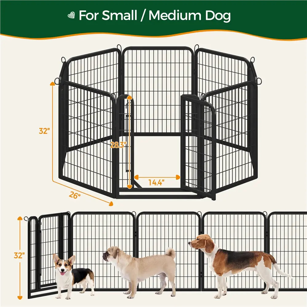 [Heavy Duty] Dog Playpen6/8/12/16 Panels Metal Pet Playpen
